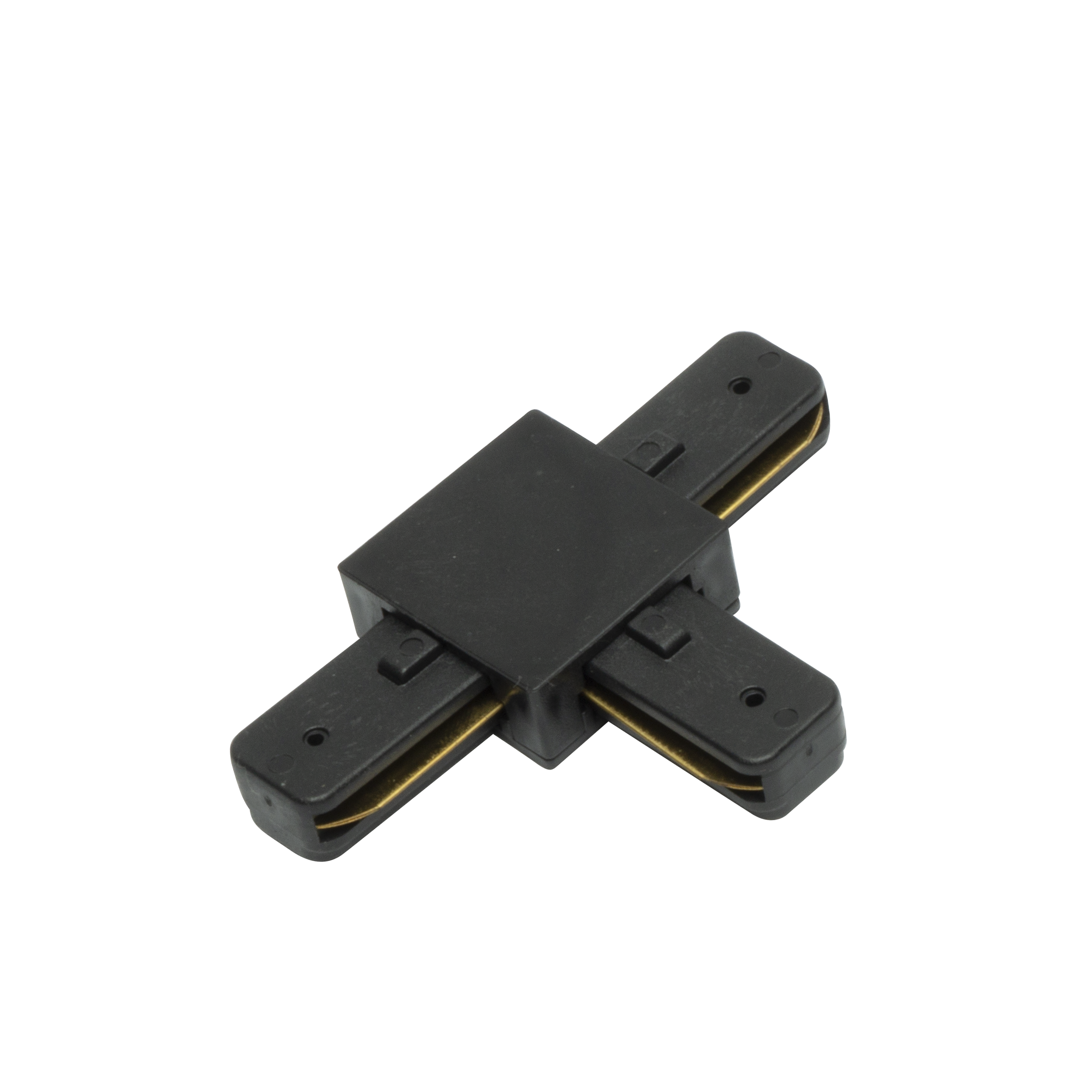 Conector Pindal fabricado en Aluminio color Negro, ideal para iluminación profesional