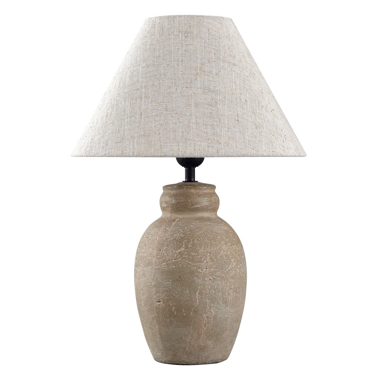 Lámpara de sobremesa Terra Alemar en cerámica marrón con pantalla cónica - Vista principal