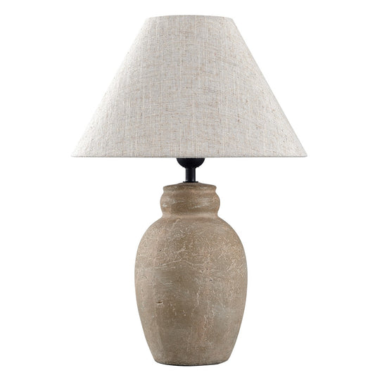 Lámpara de sobremesa Terra Alemar en cerámica marrón con pantalla cónica - Vista principal