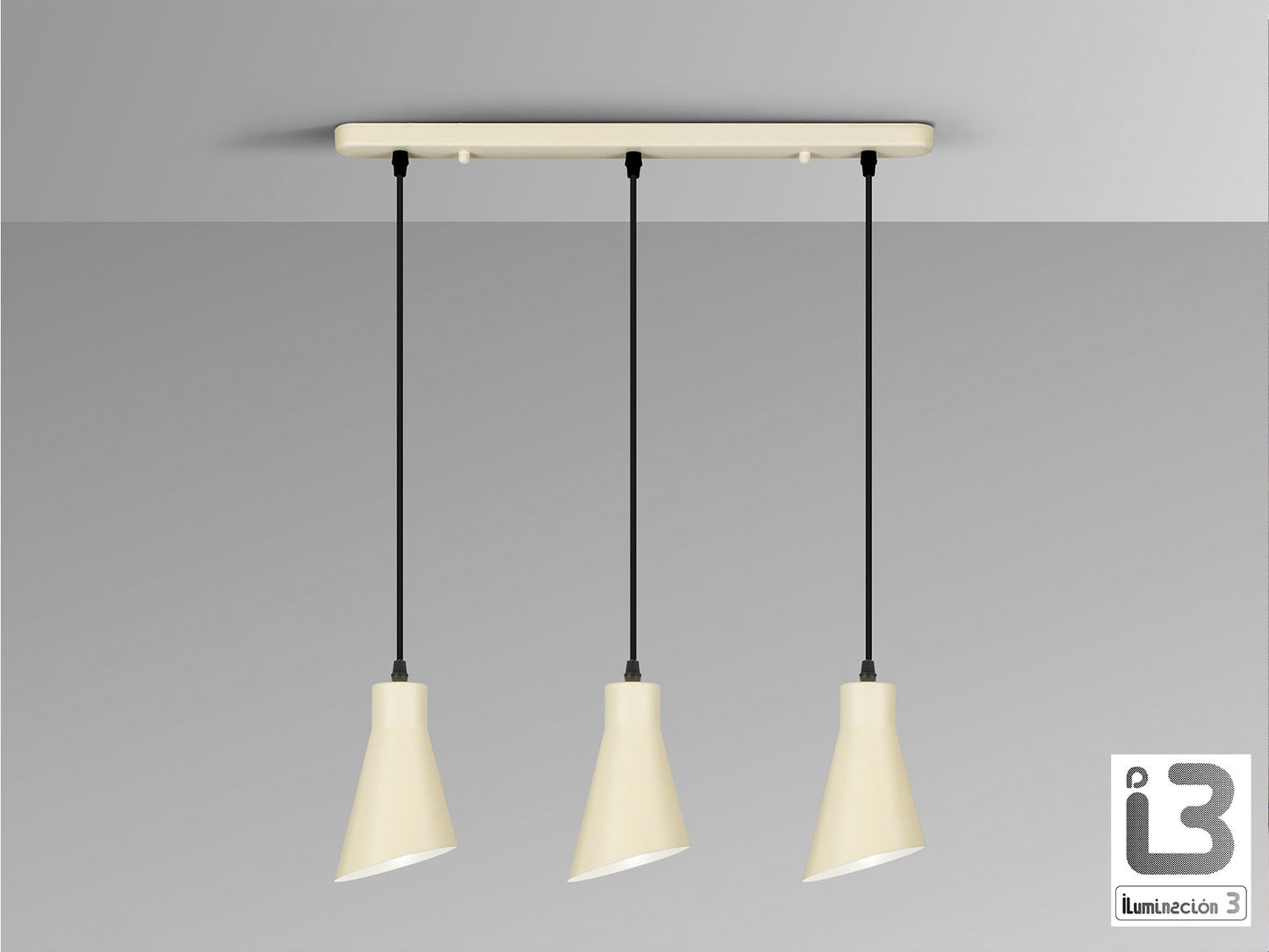 Lámpara de 3 Luces Bera Crema Satinado Regulable - Schuller - 13348 - Vista 3