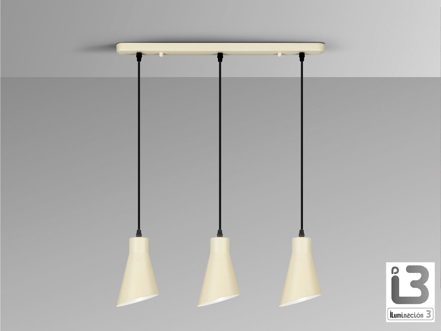 Lámpara de 3 Luces Bera Crema Satinado Regulable - Schuller - 13348 - Vista 3