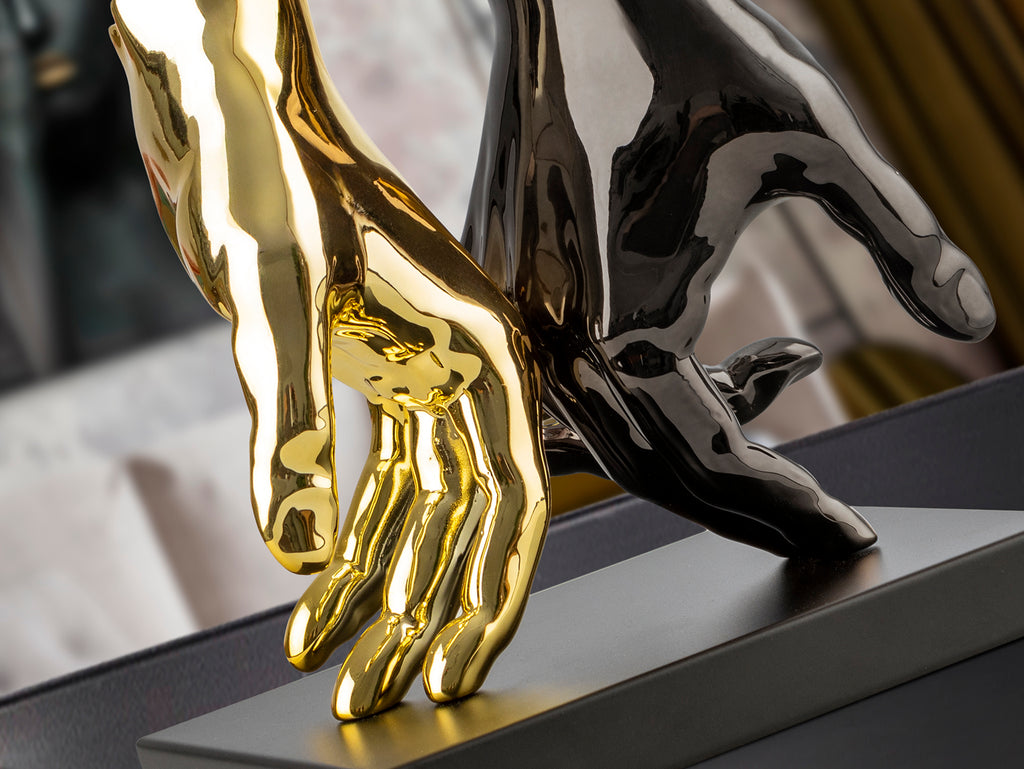 Figura Decorativa Manos Gris/Oro - Schuller - 297998 - Vista 3