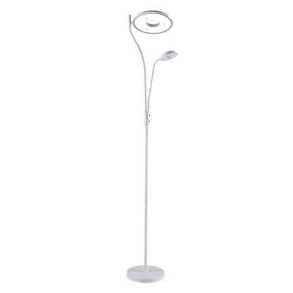 Lámpara de pie LED GENOVA BELAIR 8001 WHT con brazo de lectura, ideal para iluminar y leer.