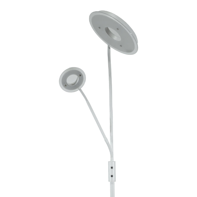 Lámpara de pie GENOVA fabricada en metal color blanco, con luz LED integrada y diseño moderno.