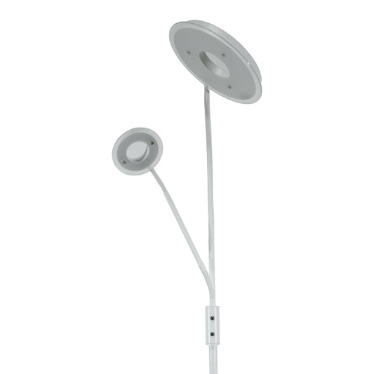 Lámpara de pie GENOVA fabricada en metal color blanco, con luz LED integrada y diseño moderno.