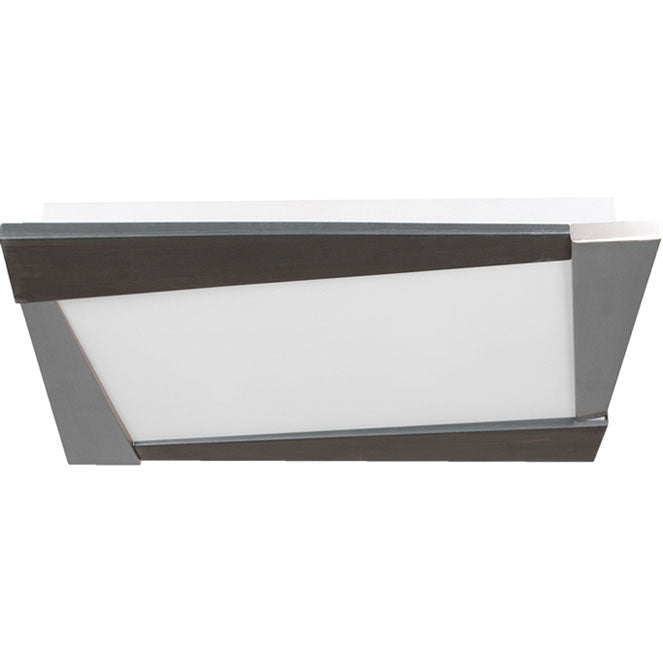 Plafón Moderno CORINDON 54 cm Cristal Wengue/Níquel Interlusa - Vista frontal principal en fondo blanco | LuzGurú