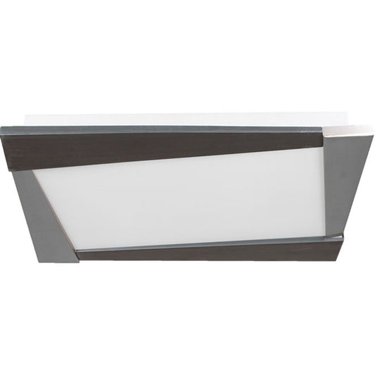 Plafón Moderno CORINDON 54 cm Cristal Wengue/Níquel Interlusa - Vista frontal principal en fondo blanco | LuzGurú
