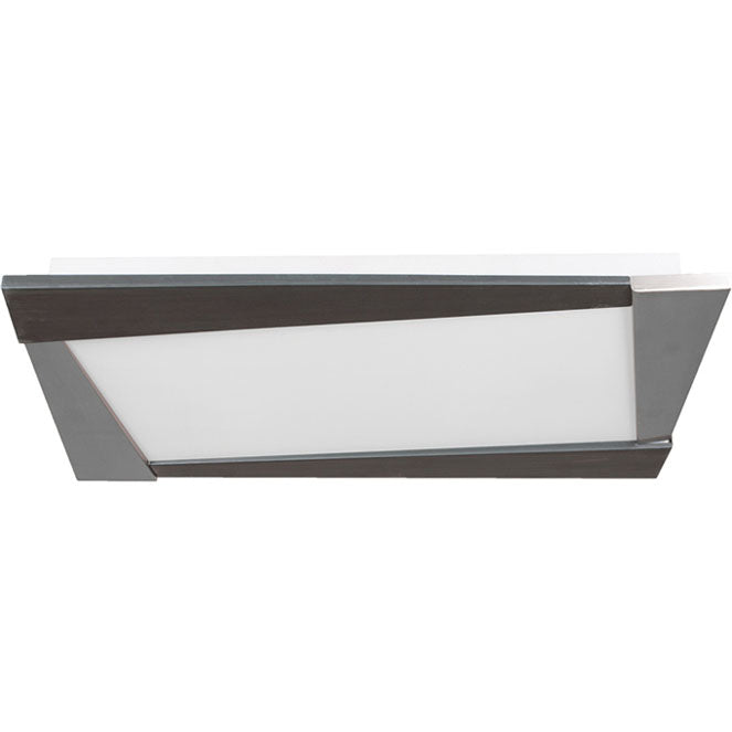 Plafón Moderno CORINDON 64 cm Cristal Wengue/Níquel Interlusa - Vista frontal principal en fondo blanco | LuzGurú