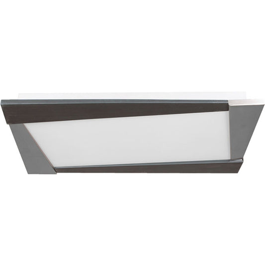 Plafón Moderno CORINDON 64 cm Cristal Wengue/Níquel Interlusa - Vista frontal principal en fondo blanco | LuzGurú