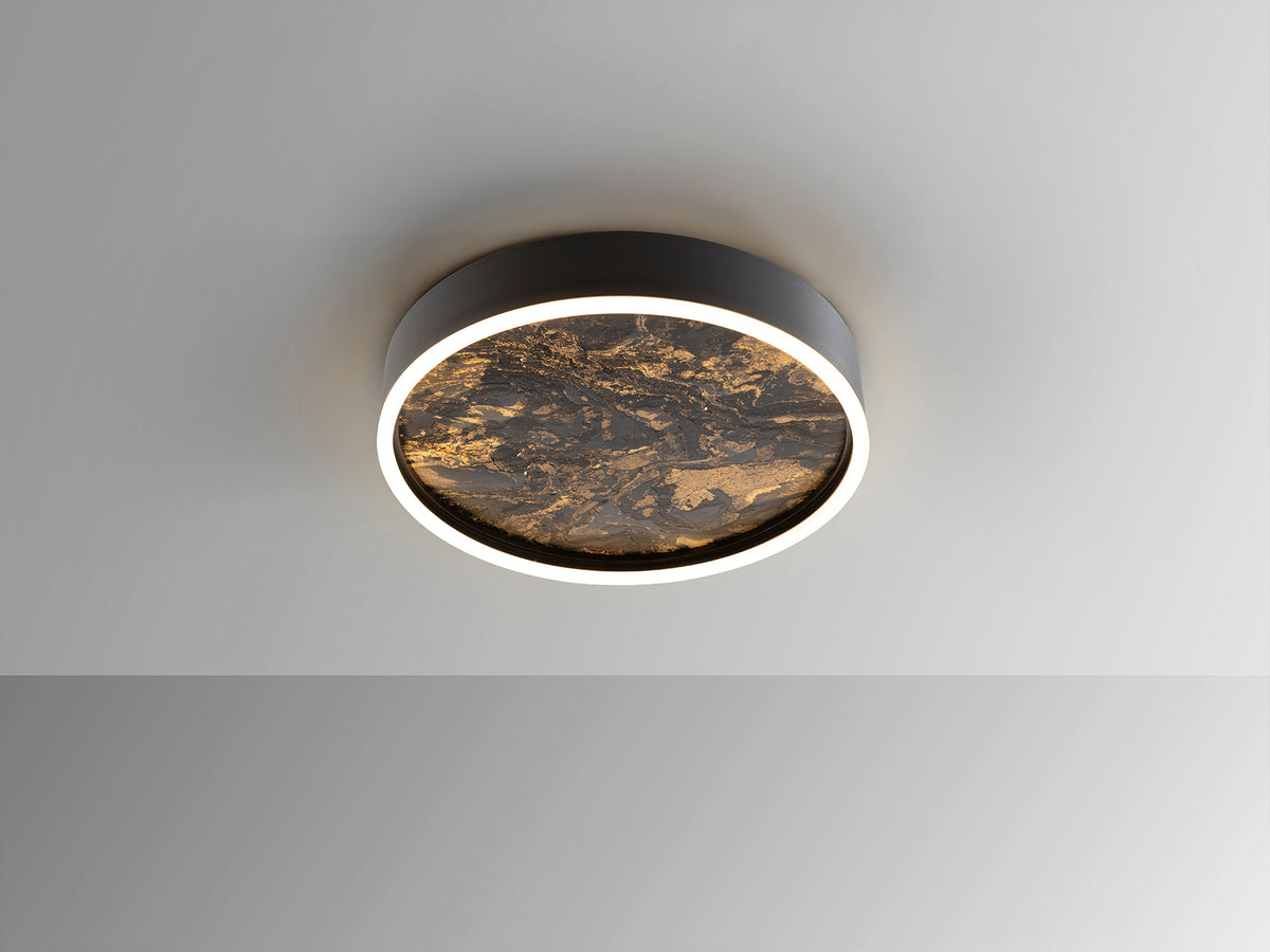 Plafón de Techo LED Stone 40 cm CCT Negro Schuller en ambiente decorado | Schuller