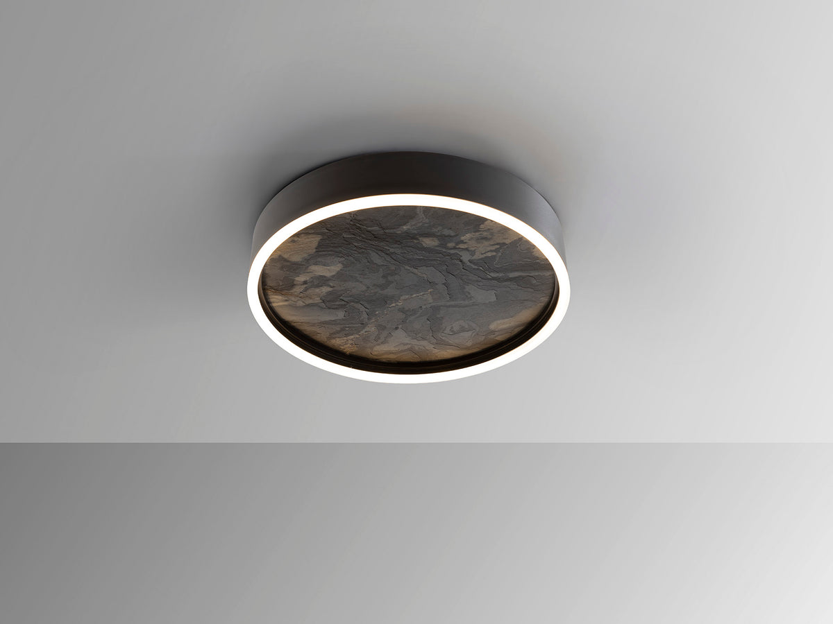 Plafón de Techo LED Stone 40 cm CCT Negro Schuller en ambiente decorado | Schuller