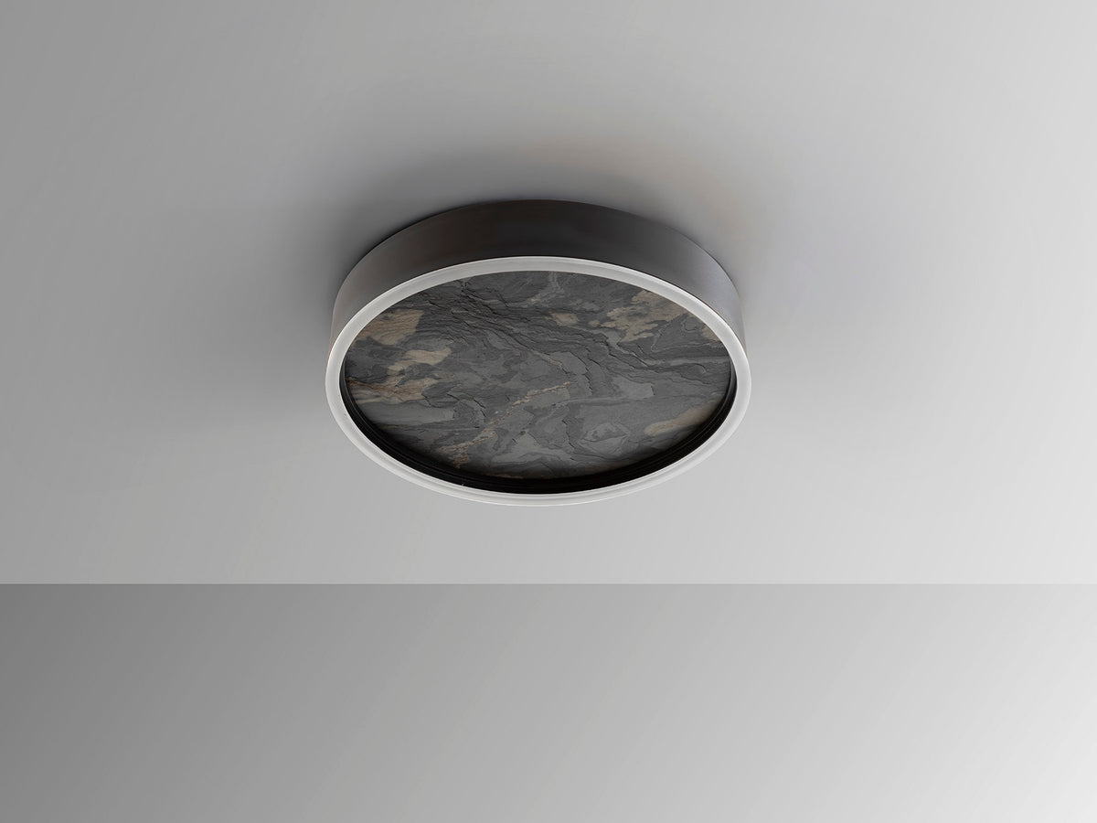 Plafón de Techo LED Stone 40 cm CCT Negro Schuller en ambiente decorado | Schuller