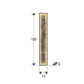 Plano con medidas de Aplique Plafón LED Stone 100 cm Negro CCT Schuller