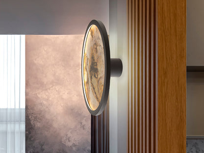 Aplique de Pared LED Stone 32 cm CCT Negro Schuller en ambiente decorado | Schuller · Ref. 803641