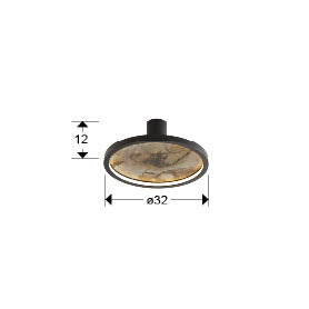 Plano con medidas de Aplique de Pared LED Stone 32 cm CCT Negro Schuller · Ref. 803641