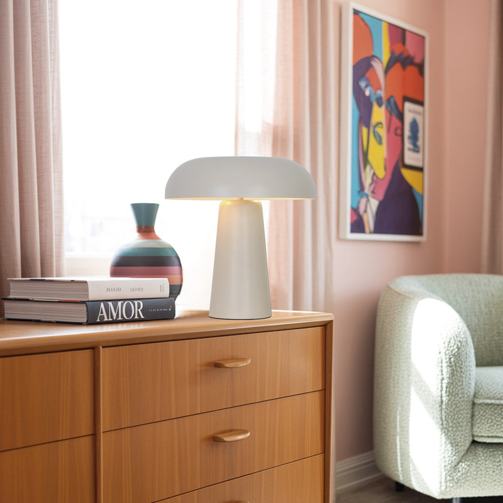 Lámpara sobremesa Idea Tierra en ambiente de dormitorio moderno