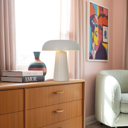 Lámpara sobremesa Idea Tierra en ambiente de dormitorio moderno