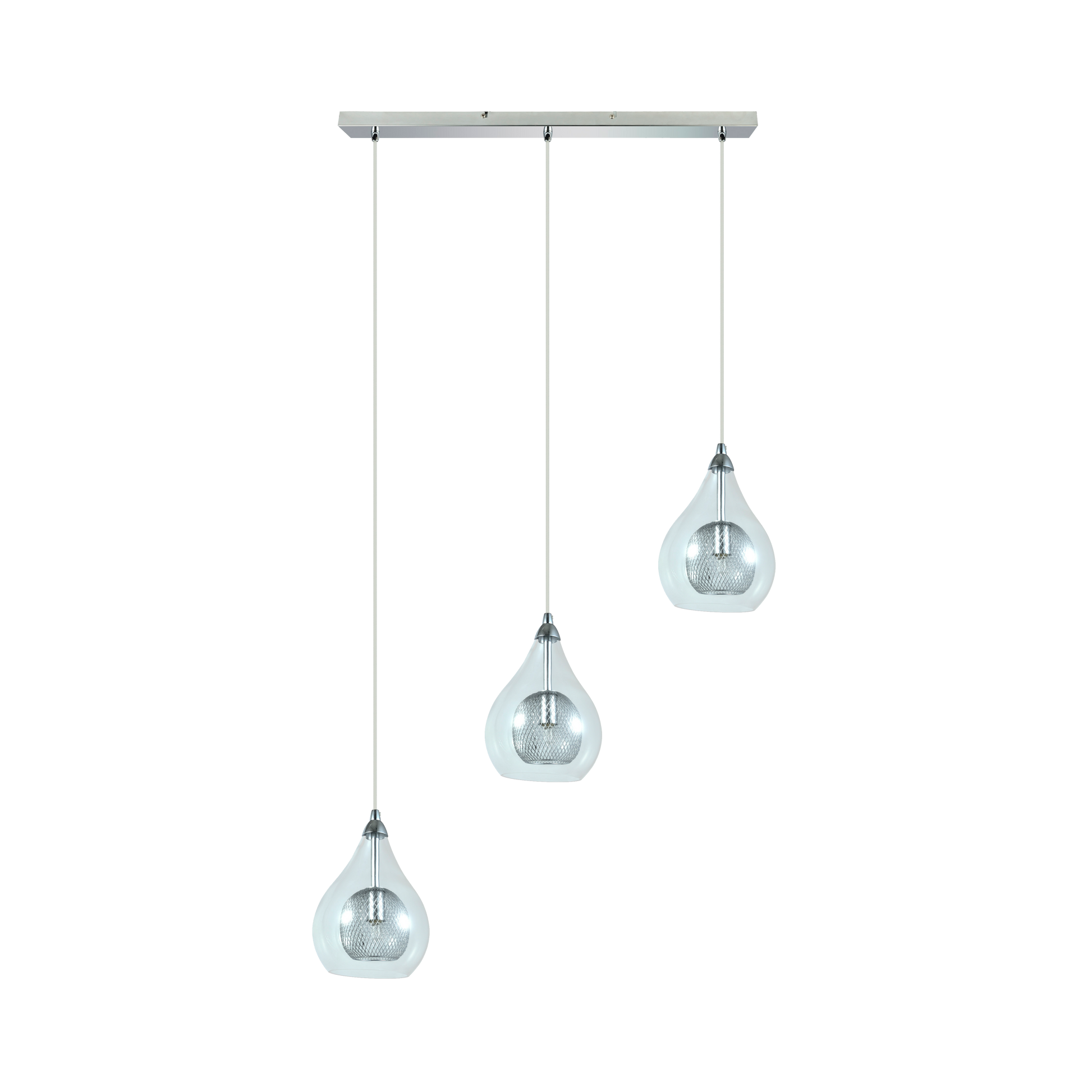 Elegante lámpara de techo cromada ideal para salón o sala de estar