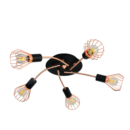 Plafón de techo con 5 luces E14, ideal para crear un ambiente acogedor en tu hogar