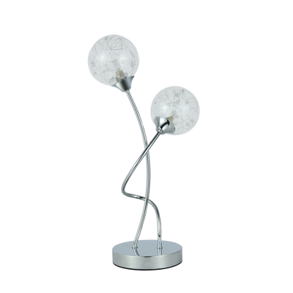 Elegante lámpara moderna de cromo y cristal ideal para el salón