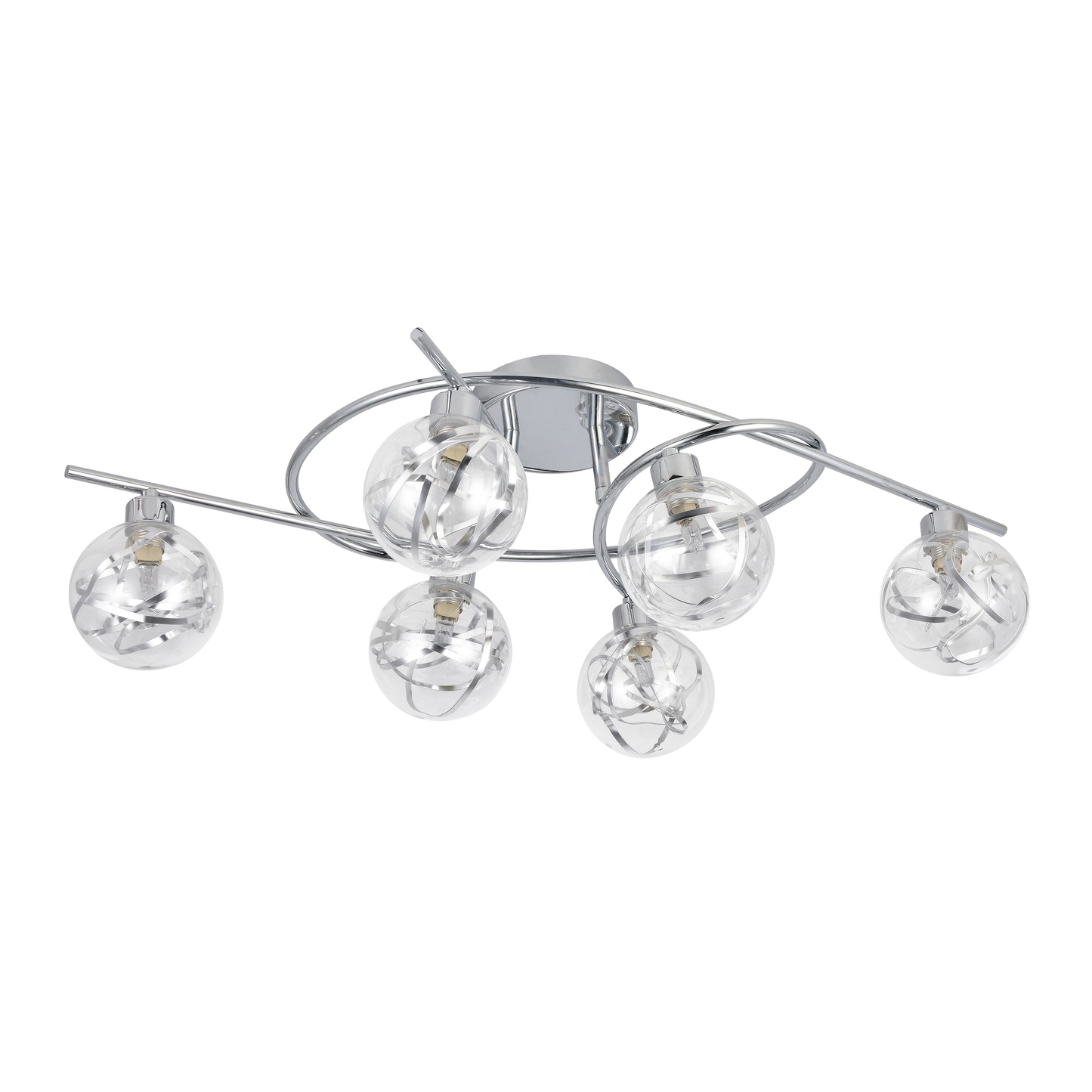 Plafón de diseño original con cintas de metal, ideal para dormitorio