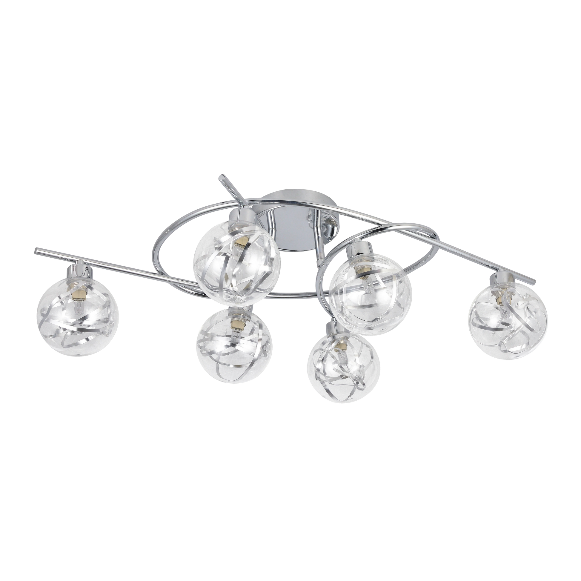 Plafón de diseño original con cintas de metal, ideal para dormitorio