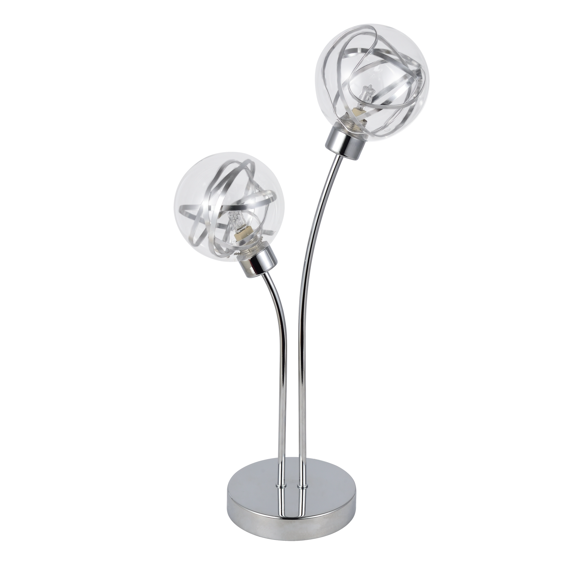 Elegante lámpara cromada ideal para iluminar el salón o dormitorio