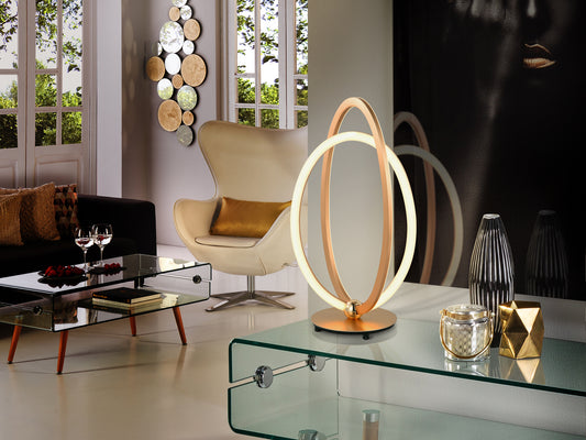 Lámpara de Sobremesa LED Ocellis 22W Oro Rosa Schuller en ambiente decorado | Schuller