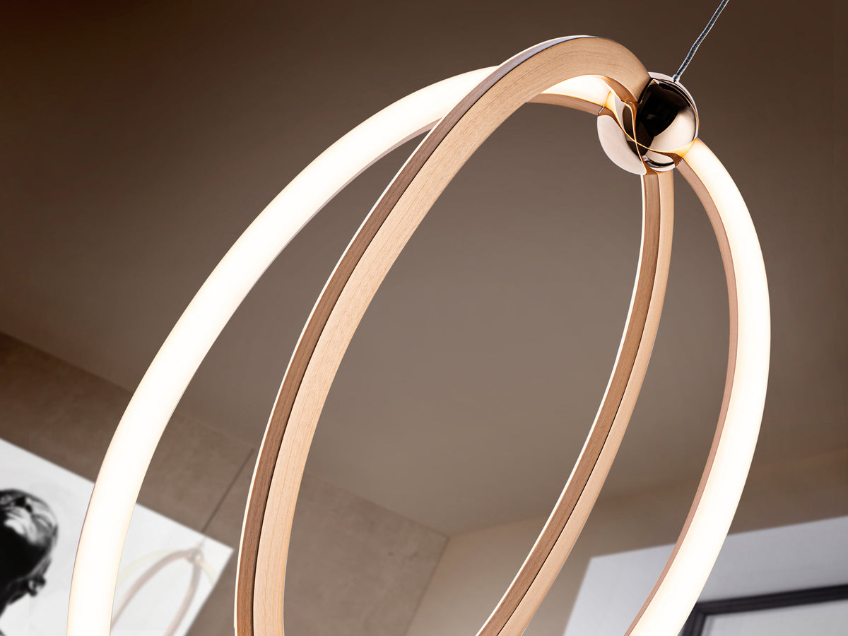 Lámpara Colgante LED Ocellis 22W Oro Rosa Schuller en ambiente decorado | Schuller