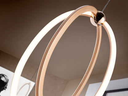 Lámpara Colgante LED Ocellis 22W Oro Rosa Schuller en ambiente decorado | Schuller