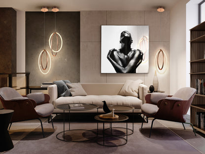 Lámpara Colgante LED Ocellis 22W Oro Rosa Schuller en ambiente decorado | Schuller