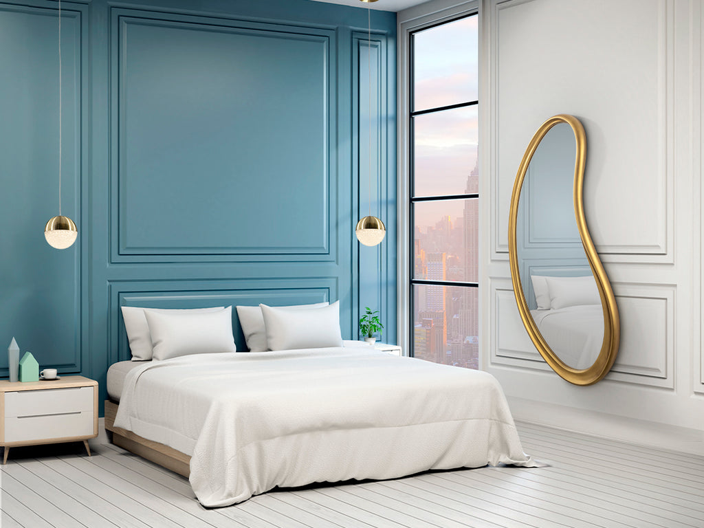 Ambiente de Espejo Decorativo Brigitte de Schuller (Brigitte) en color Dorado con marco de forma orgánica - Ref 815567.
