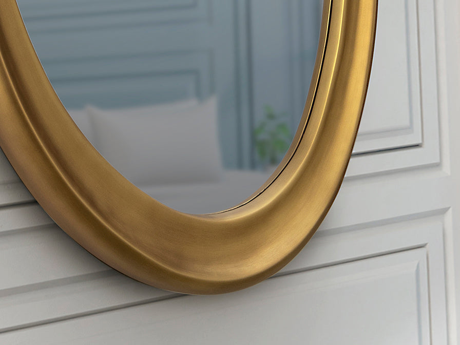 Detalles de Espejo Decorativo Brigitte de Schuller (Brigitte) en color Dorado con marco de forma orgánica - Ref 815567.
