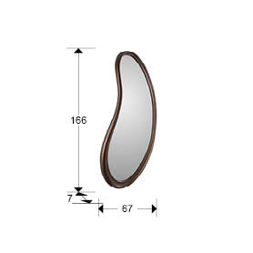 Medidas de Espejo Decorativo Brigitte de Schuller (Brigitte) en color Bronce Oscuro con forma fluida - Ref 815574.
