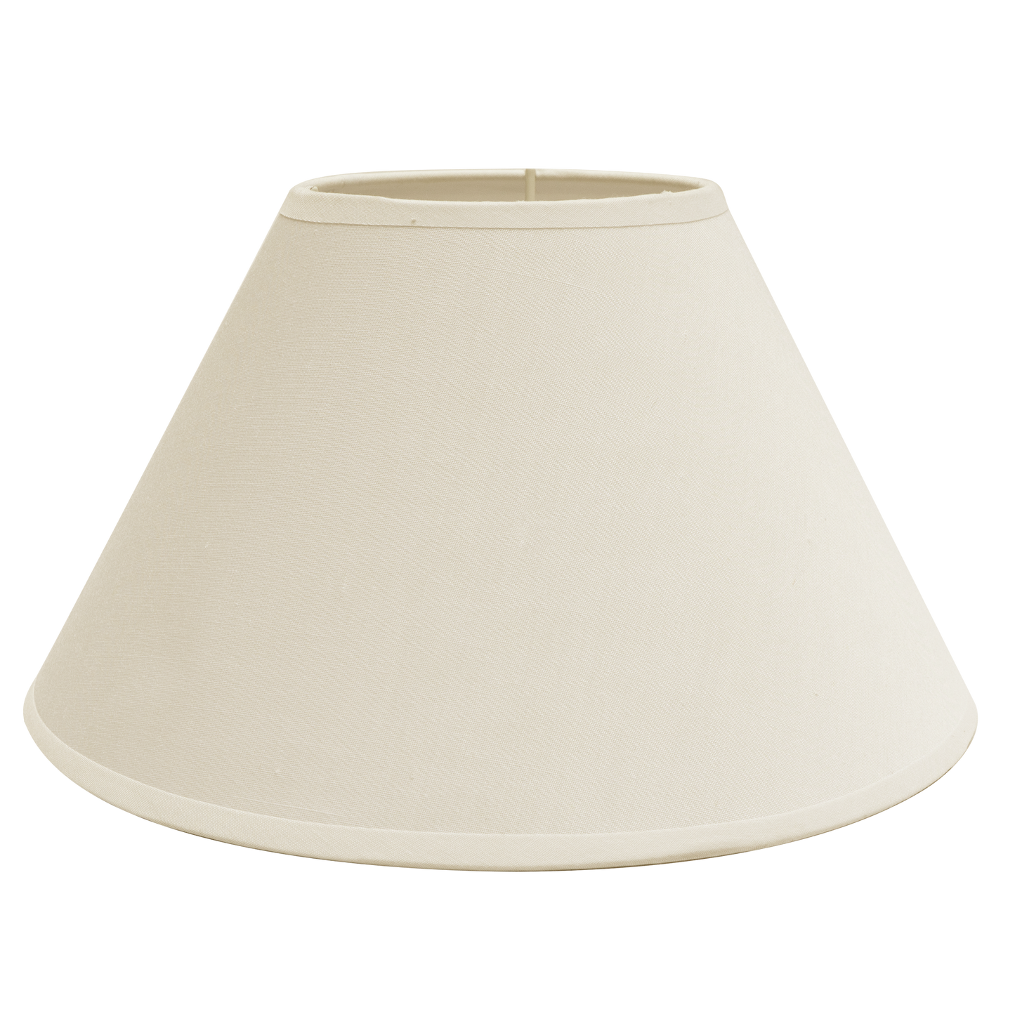 Pantalla Clara E27 Beige de Fabrilamp, vista frontal, diseño conico cerrado.