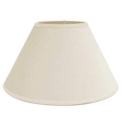 Pantalla Clara E27 Beige de Fabrilamp, vista frontal, diseño conico cerrado.