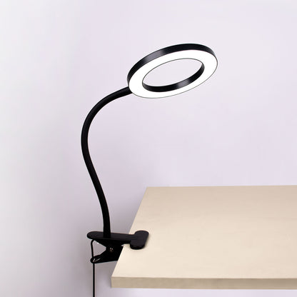 Flexo fabricado en metal color negro BELAIR, con clip y luz LED