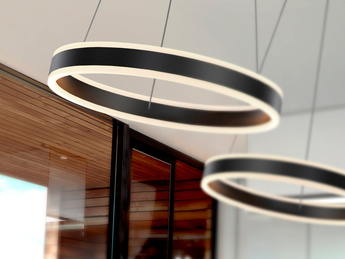 Lámpara de Techo LED Helia 50 cm Negro Mate 55W Schuller en ambiente decorado | Schuller