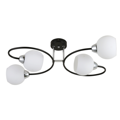 Lámpara de techo con 4 luces E27, ideal para salones y dormitorios, fácil de instalar en superficie
