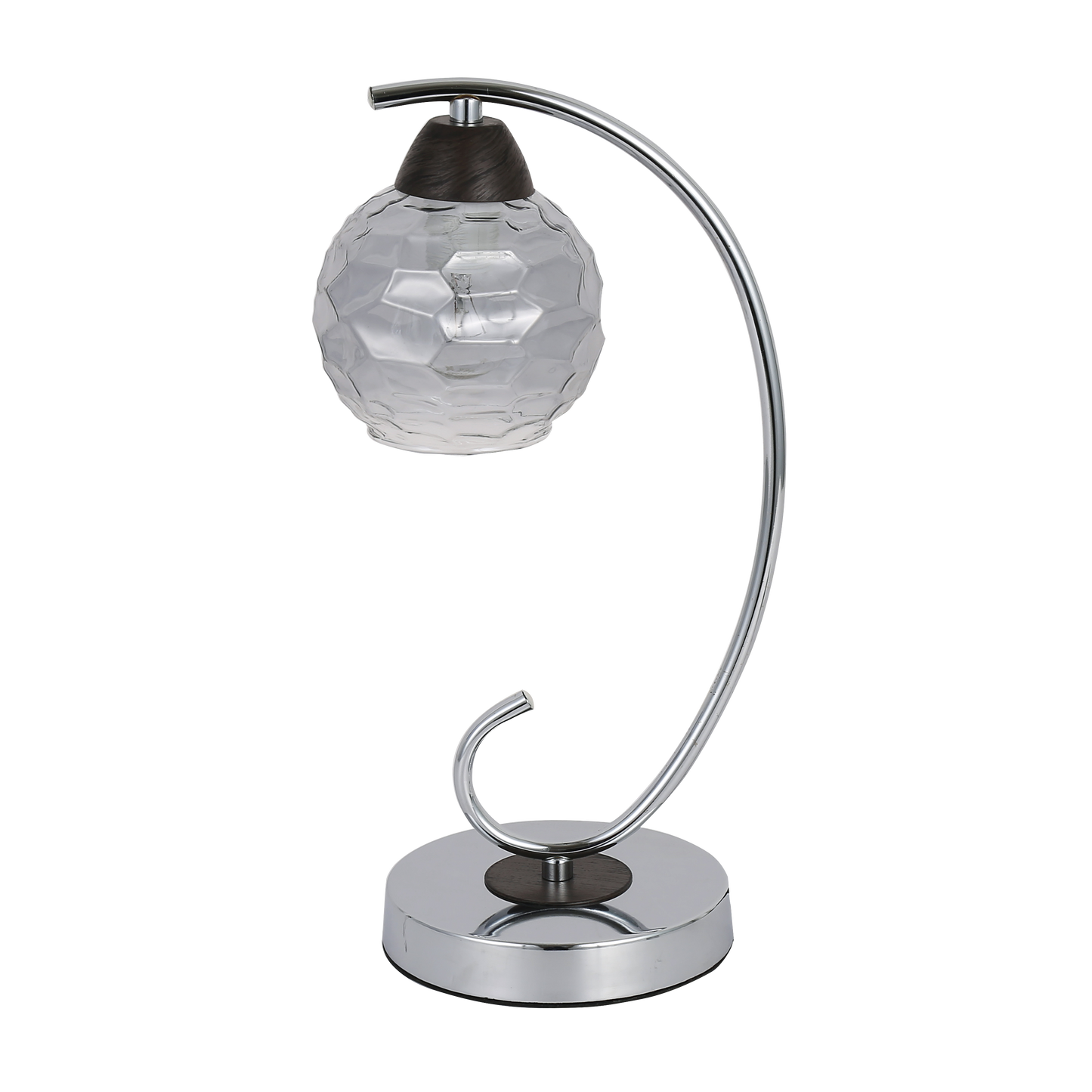 Lámpara de mesa Etna con tulipa de cristal fumé para una luz suave en interiores