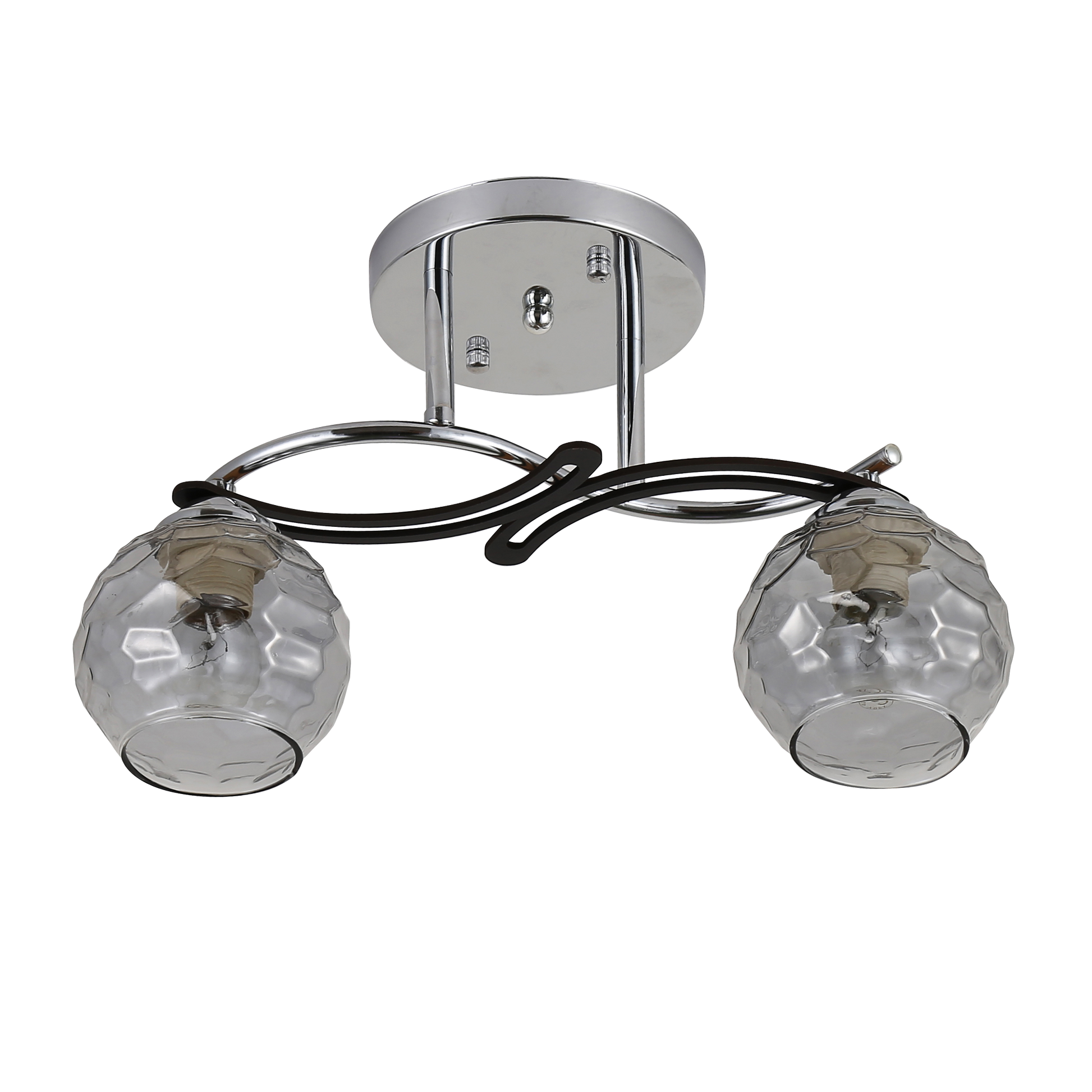 Lámpara de techo con tulipas de cristal fumé para una luz ambiental suave