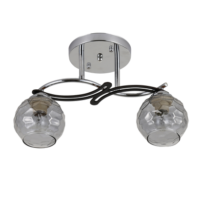 Lámpara de techo con tulipas de cristal fumé para una luz ambiental suave