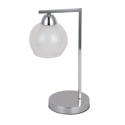 Lámpara de sobremesa con tulipa doble de cristal transparente y blanco