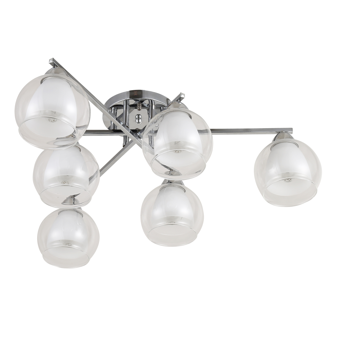 Lámpara cromada de estilo moderno ideal para salón o dormitorio, ilumina con elegancia