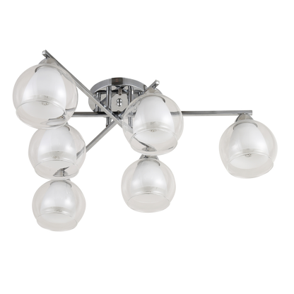 Lámpara cromada de estilo moderno ideal para salón o dormitorio, ilumina con elegancia