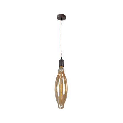 Lámpara colgante marrón ámbar con estilo vintage, ideal para sala de estar