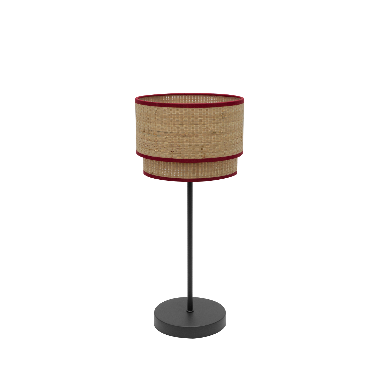 Sobremesa Roque Natural/Rojo E14 de Fabrilamp/Abrila. Diseño elegante y funcional para tu hogar.