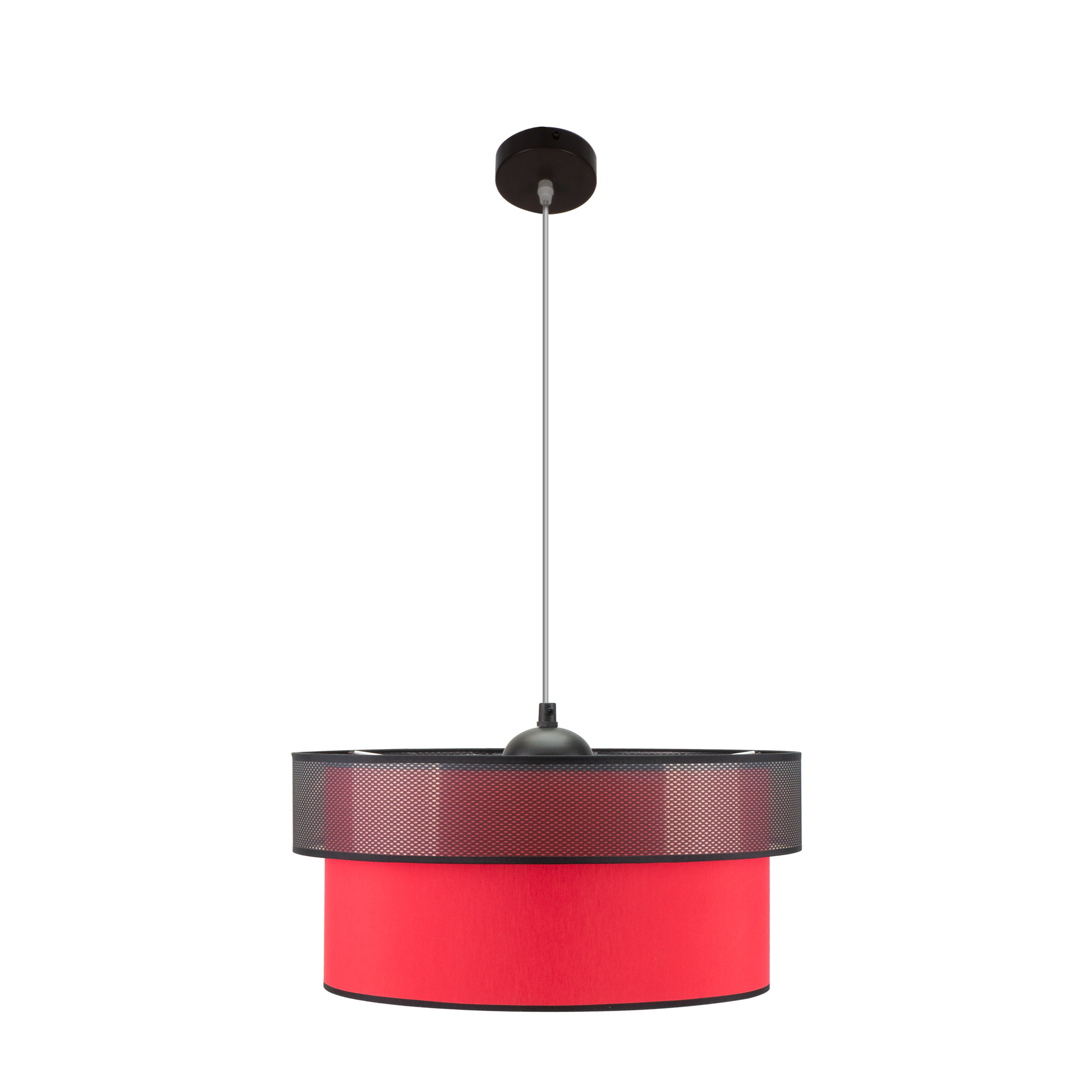 Colgante Felix fabricado en Metal y Textil color Negro/Rojo
