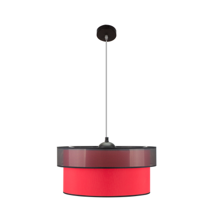 Colgante Felix fabricado en Metal y Textil color Negro/Rojo