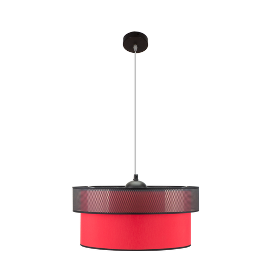 Colgante Felix fabricado en Metal y Textil color Negro/Rojo